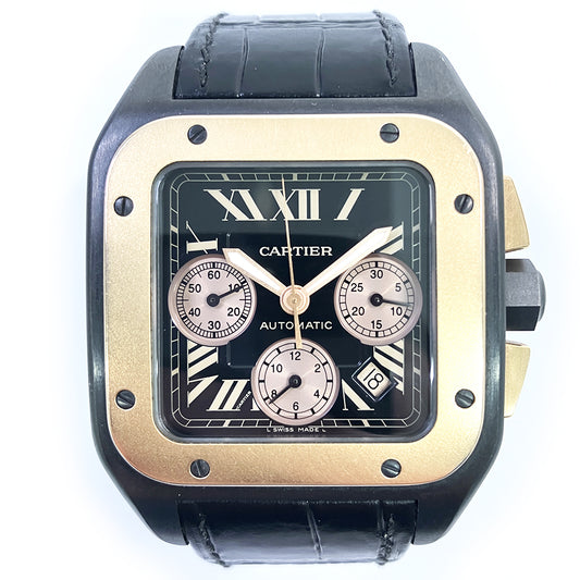 Cartier Santos 100 Chronograph XL 55mm Titanium and Rose Gold W2020004